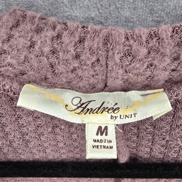 Andree by Unit Purple Long Sleeve Cold Shoulder Collar Sweater Cardigan Medium - Picture 8 of 8